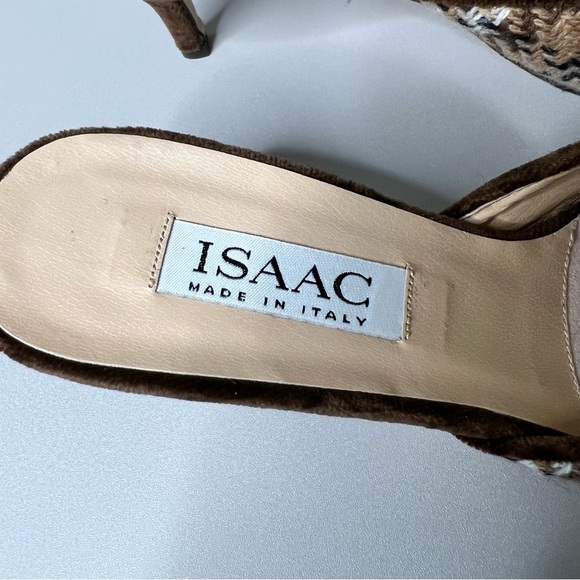 ISAAC by Isaac Mizrahi Brown Tweed Mules 8 NWOB - Picture 9 of 9